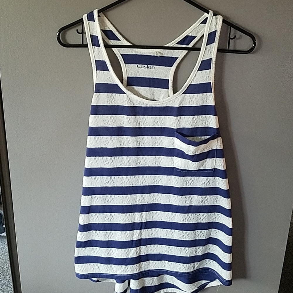 Caslon Scoop Neck Striped Tank Top